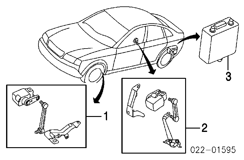 Sensor traseiro direito do nível de posição de carroçaria para Audi A6 (4BH)