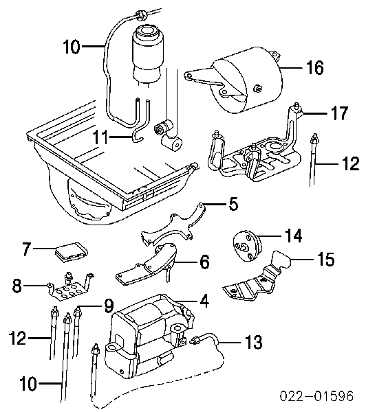 Compressor de bombeio pneumático (de amortecedores) para Audi A6 (4BH)