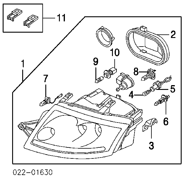Base (casquilho) de lâmpada de pisca-pisca para Volkswagen Passat (357)