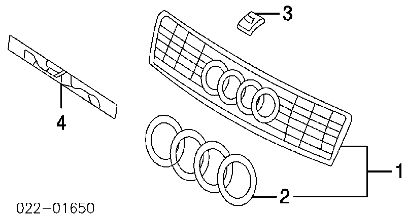 Эмблема решетки радиатора на Audi A4 B6 