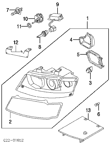 Corretor da luz para Audi A4 (8E2)