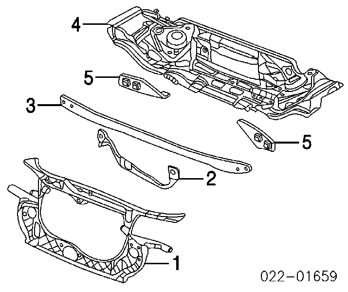 Суппорт радиатора нижний (монтажная панель крепления фар) на Audi A4 Avant B6 
