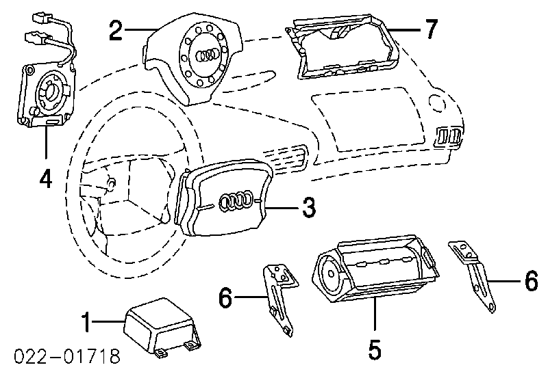 8E0880201AA6PS VAG cinto de segurança (airbag de condutor)