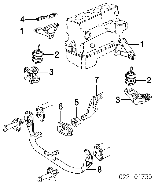 Coxim (suporte) esquerdo de motor para Audi A4 (8EC)