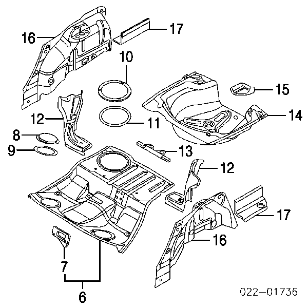 Fundo de porta-malas (nicho da roda de recambio) para Audi A4 (8E2)