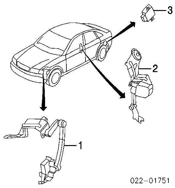 Sensor traseiro do nível de posição de carroçaria para Seat Exeo (3R5)