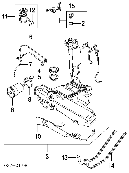 Módulo de bomba de combustível com sensor do nível de combustível para Audi TT (8N3)