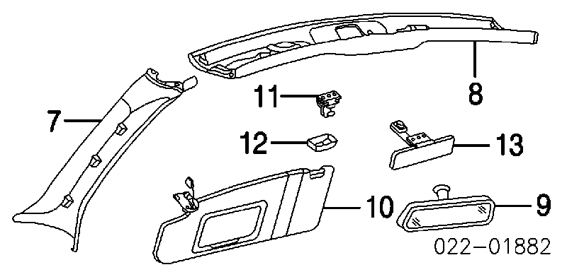 Cápsula (prendedor) de fixação de revestimento de tampa de porta-malas para Audi Q3 (8UB)