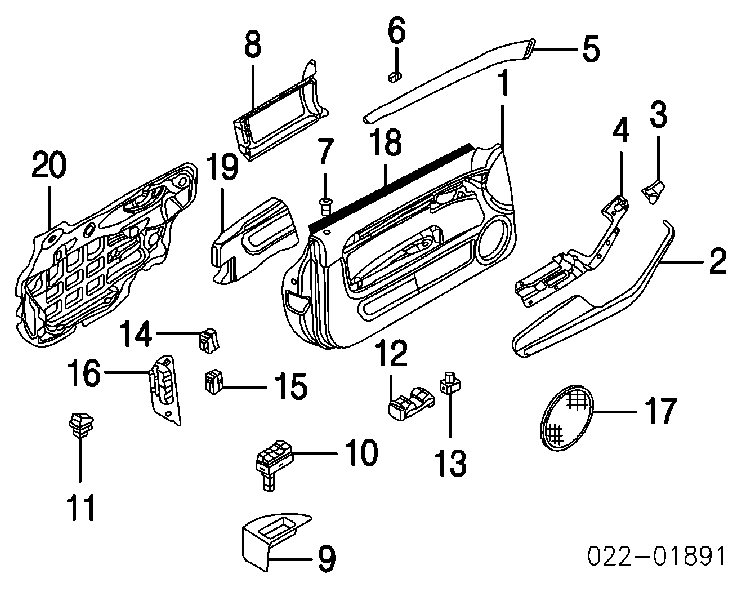 8Z09595655PR VAG unidade de controlo dos espelhos de retrovisão, na porta