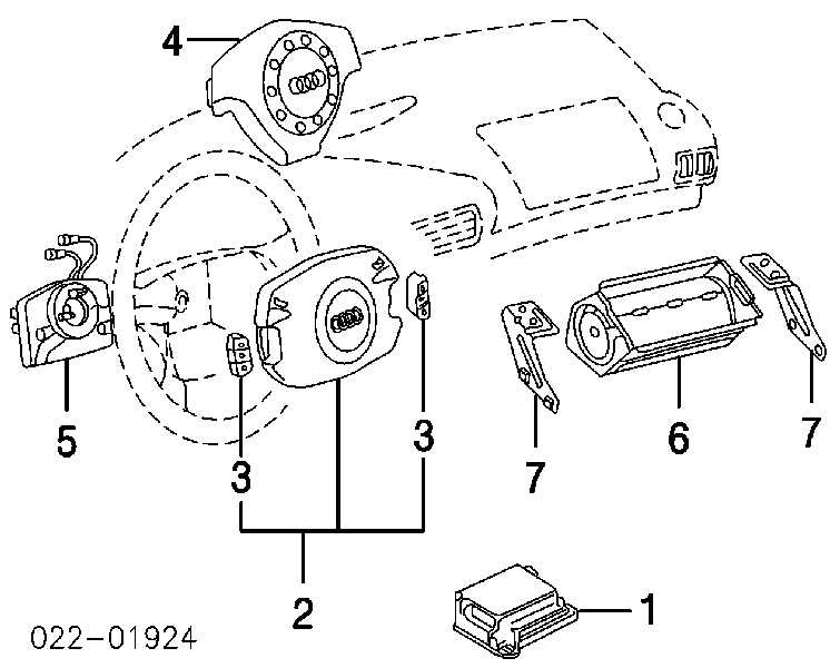 Cinto de segurança (AIRBAG) de condutor para Audi A4 (8E2)