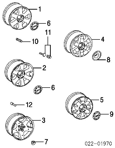 Coberta de disco de roda para Audi A3 (8L1)