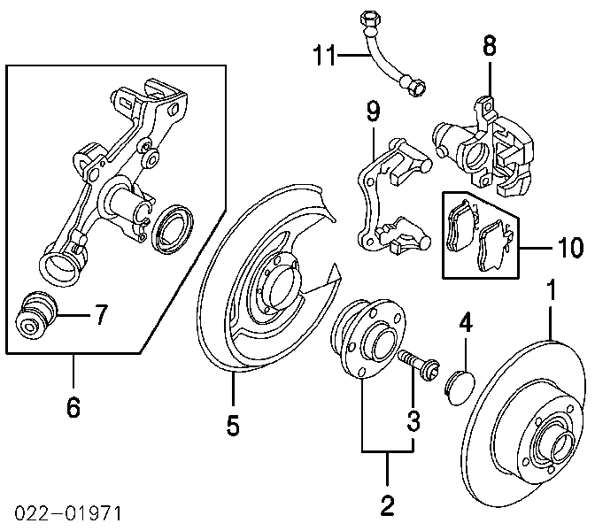 Bloco silencioso do pino de apoio traseiro para Audi A6 (4B, C5)