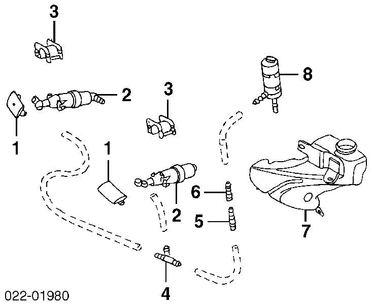Injetor de fluido para lavador da luz dianteira para Audi A6 (4B, C5)