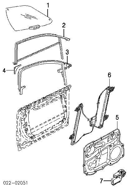 Mecanismo de acionamento de vidro da porta dianteira direita para Audi A8 (4E2, 4E8)