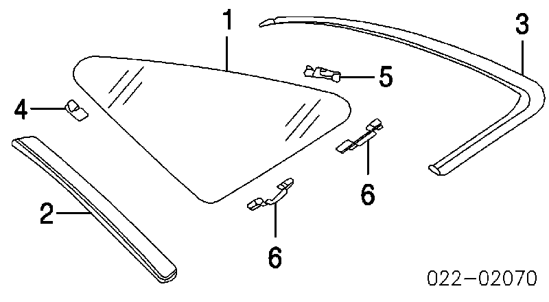 Vidro de carroçaria (da seção de bagagem) esquerdo para Audi A8 (4E2, 4E8)