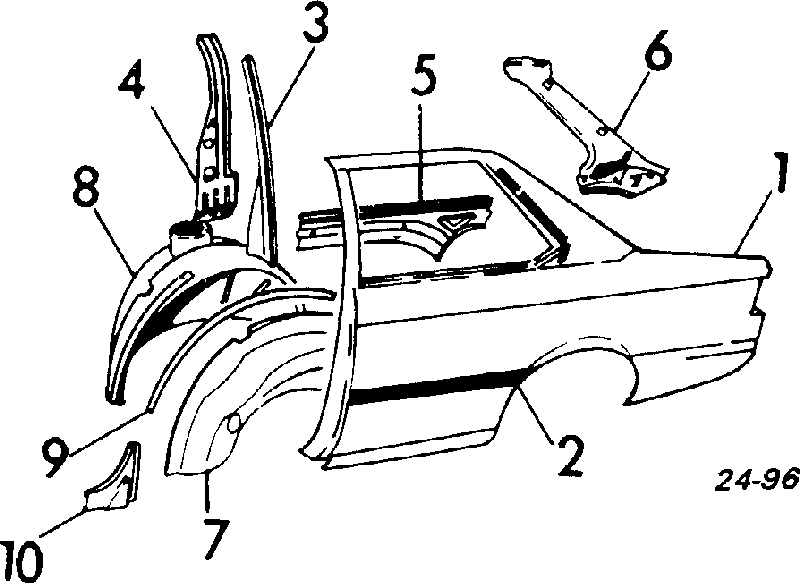 Moldura do pára-lama traseiro esquerdo para BMW 3 (E21)