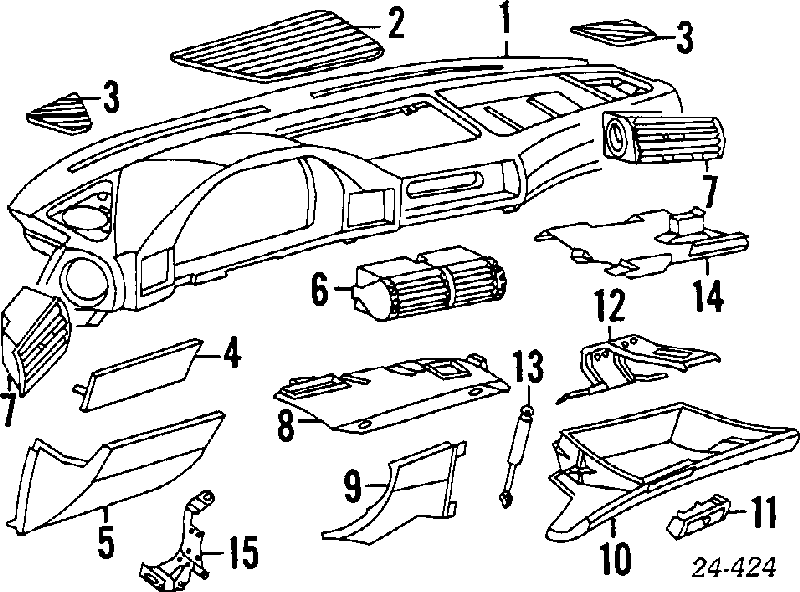 Painel de salão dianteira do "painel de instrumentos" para BMW 5 (E34)