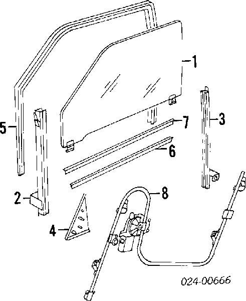 Mecanismo de acionamento de vidro da porta dianteira esquerda para BMW 3 (E30)