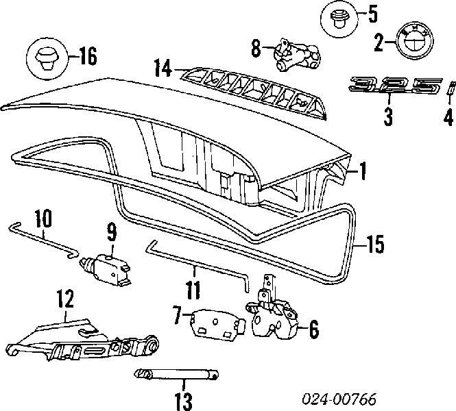 Pára-choque (grade de proteção) de tampa de porta-malas (de 3ª/5ª porta traseira) para BMW 3 (E36)