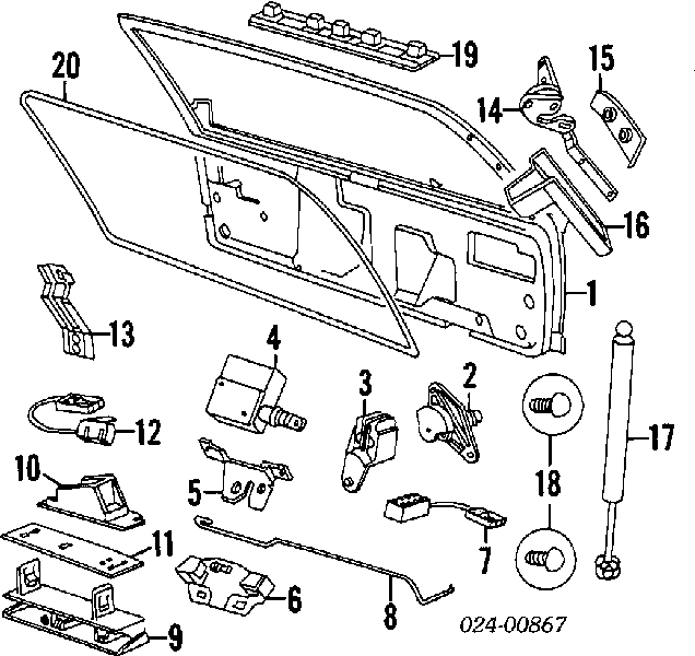 51248149328 BMW amortecedor de tampa de porta-malas (de 3ª/5ª porta traseira)