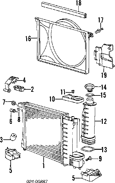 17111723067 URO Parts difusor do radiador de esfriamento