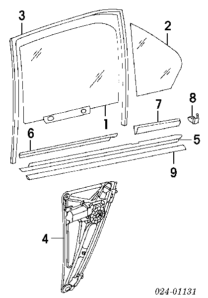 EPS-BM-022 NTY mecanismo de acionamento de vidro da porta traseira direita