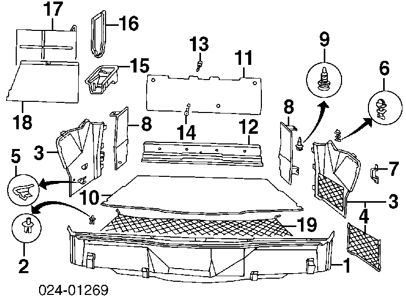 51471954694 BMW cápsula (prendedor de fixação do forro do pára-choque do pára-lama dianteiro)