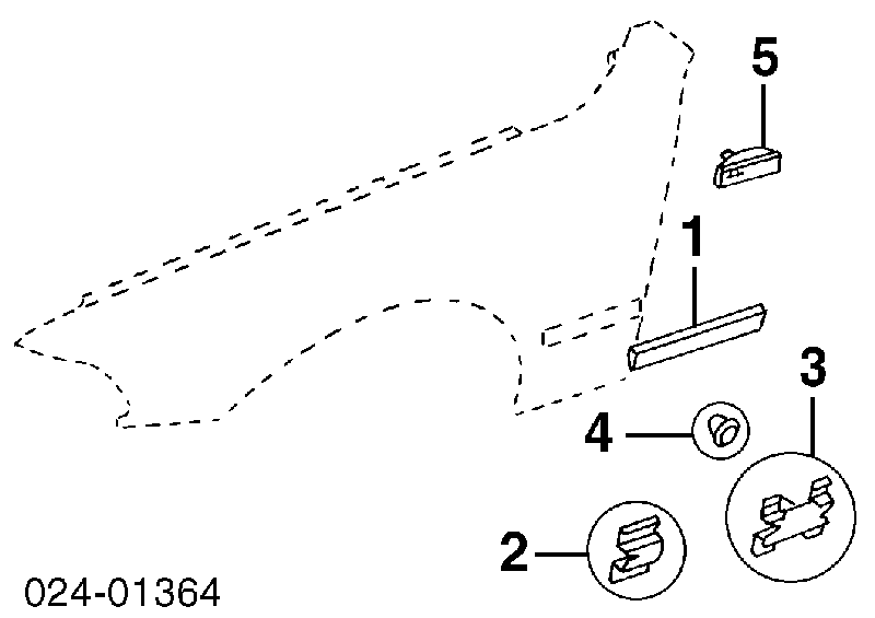 Braçadeira (cápsula) de fixação de moldura da porta para BMW 3 (E46)