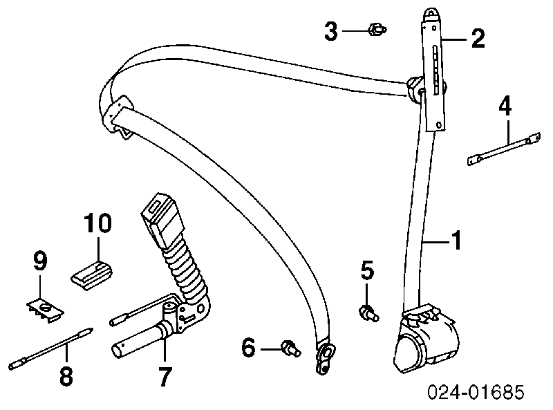 Correia de segurança dianteira esquerda para BMW 3 (E46)