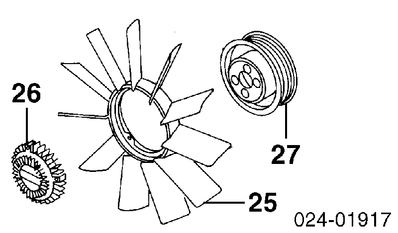 17417504732 BMW ventilador (roda de aletas do radiador de esfriamento)