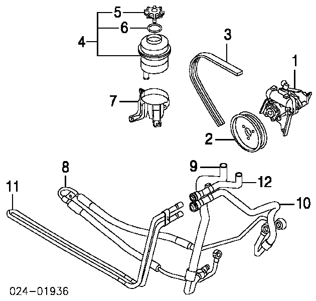 1096348 BMW mangueira da direção hidrâulica assistida de pressão baixa, desde a cremalheira (do mecanismo até o radiador)