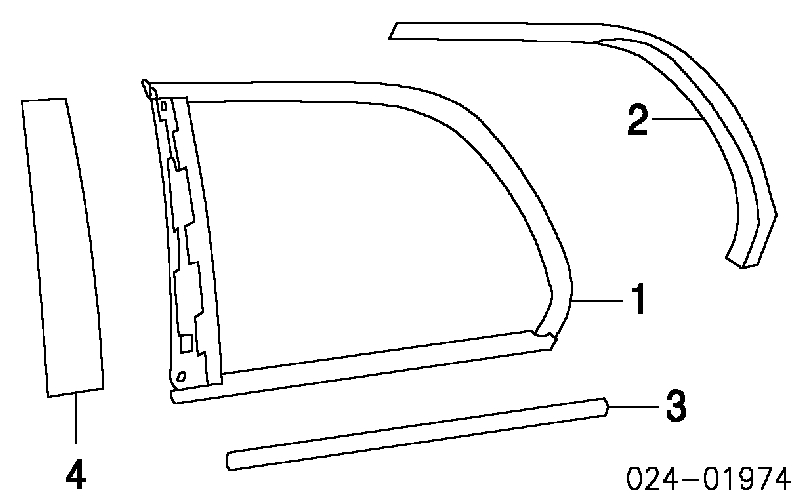 Vidro de carroçaria (da seção de bagagem) direito para BMW 3 (E46)