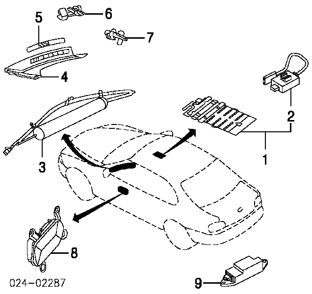 Cinto de segurança (AIRBAG) de estore lateral esquerdo para BMW 3 (E46)