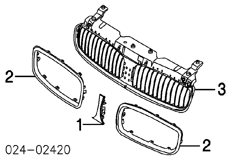 Grelha do radiador direita para BMW 7 (E65, E66, E67)
