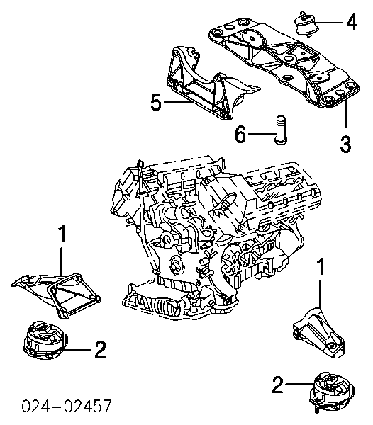 Coxim (suporte) esquerdo de motor para BMW 7 (E65, E66, E67)