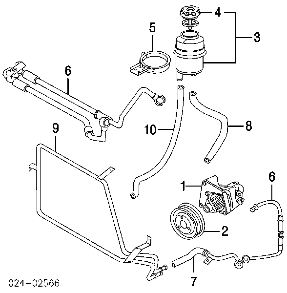 Mangueira da Direção hidrâulica assistida de pressão alta desde a bomba até a régua (do mecanismo) para BMW 3 (E36)