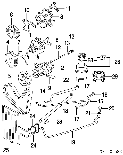 Mangueira da Direção hidrâulica assistida de pressão baixa, desde a cremalheira (do mecanismo) até o radiador para BMW 5 (E39)