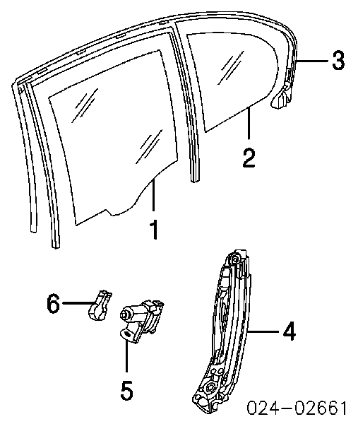 Mecanismo de acionamento de vidro da porta traseira esquerda para BMW 7 (E65, E66, E67)