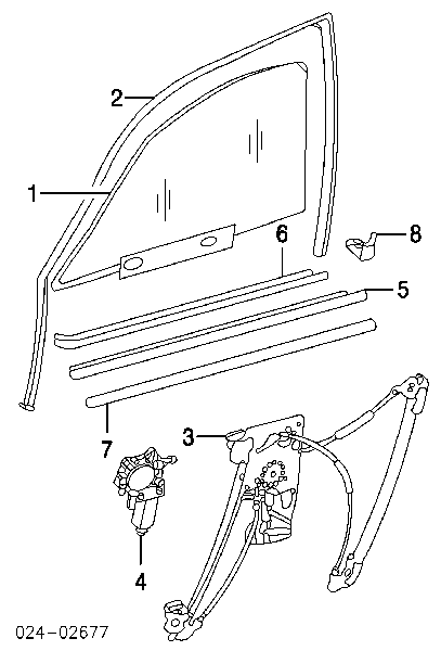 55044 AIC mecanismo de acionamento de vidro da porta dianteira esquerda