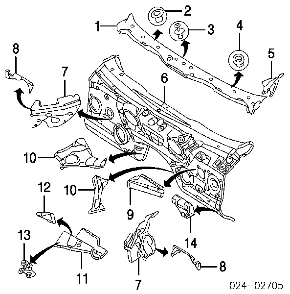 Grelha de limpadores de pára-brisa para BMW 5 (E39)