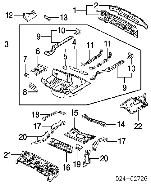 Fundo de porta-malas (nicho da roda de recambio) para BMW 7 (E65, E66, E67)