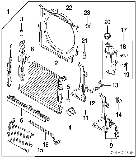 Radiador de esfriamento de motor para BMW 3 (E46)