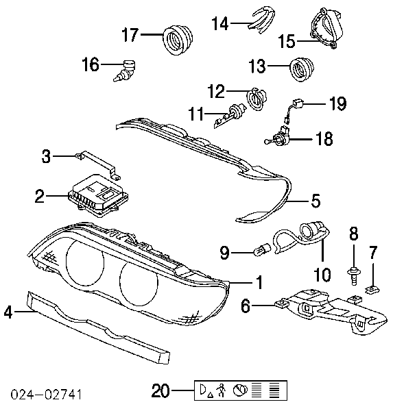 63128386708 BMW unidade de encendido (xénon)