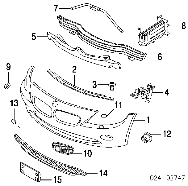 51117165180 BMW consola do pára-choque dianteiro direito