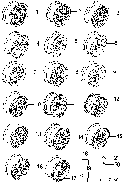 Discos de roda de aleação ligeira (de aleação ligeira, de titânio) para BMW 3 (E36)
