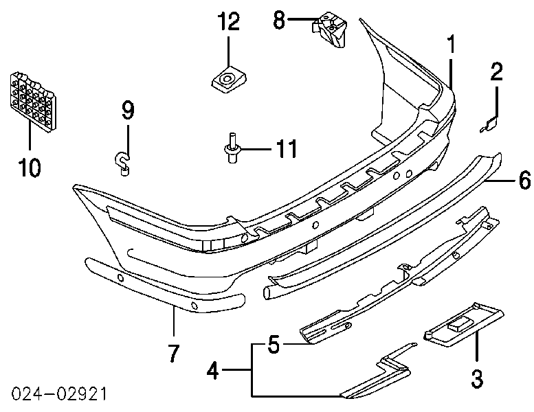 Moldura central do pára-choque traseiro para BMW 3 (E46)