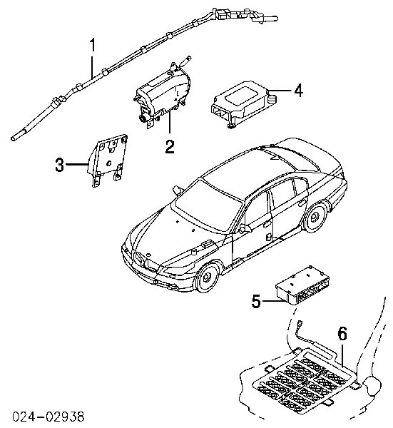 Cinto de segurança (AIRBAG) da porta dianteira esquerda para BMW 5 (E60)