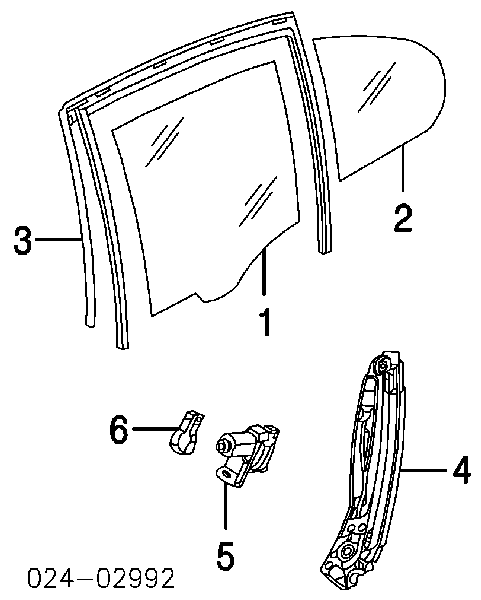 EPS-BM-019 NTY mecanismo de acionamento de vidro da porta traseira esquerda