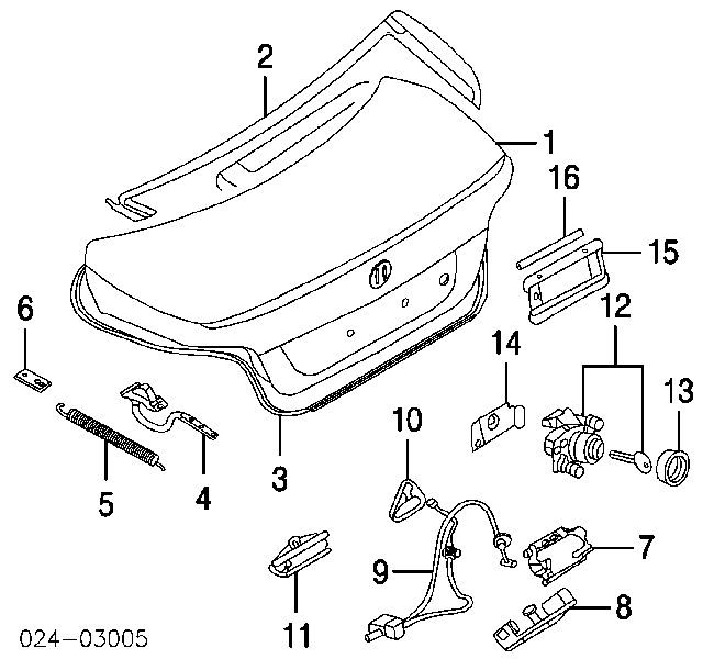 Botão de acionamento do fecho de tampa de porta-malas (de 3ª/5ª porta (de tampa de alcapão) para BMW 5 (E39)