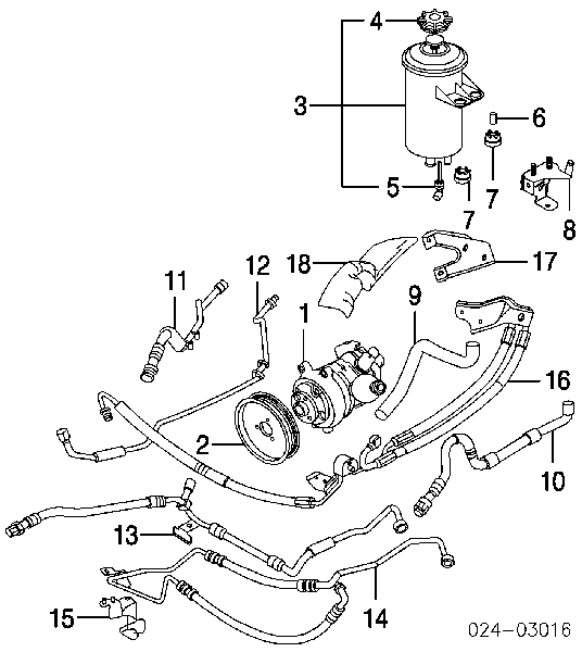 Mangueira da Direção hidrâulica assistida de pressão baixa, desde a cremalheira (do mecanismo) até o tanque para BMW 5 (E60)